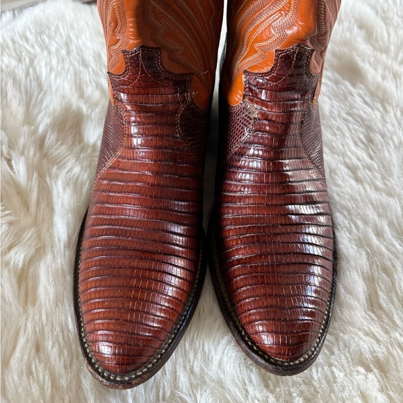 Justin Cowgirl Heeled Leather Exotic Lizard
Stitched Tall Western Boots 7.5 - Picture 4 of 16